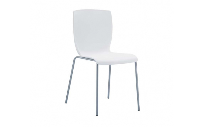 Krzesło MIO z siedziskiem z tworzywa sztucznego BIAŁEGO