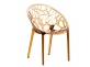 Krzesło sztaplowane z tworzywa sztucznego CRYSTAL kolor BURSZTN 