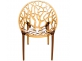 Krzesło sztaplowane z tworzywa sztucznego CRYSTAL kolor BURSZTN 