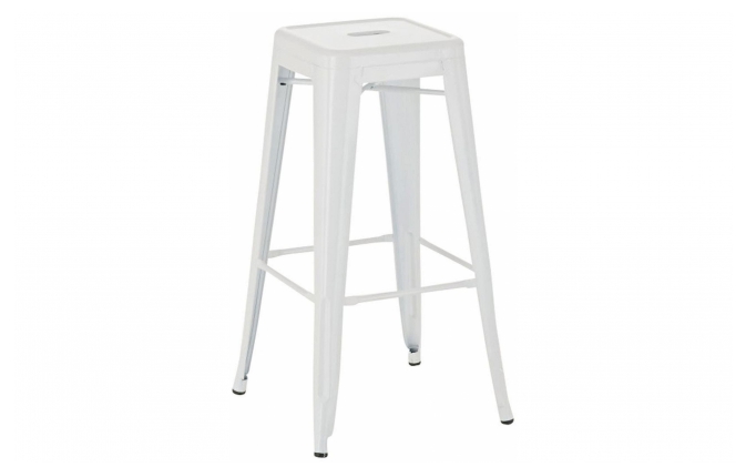 Metalowy stołek barowy sztaplowany JOSH kolor BIAŁY