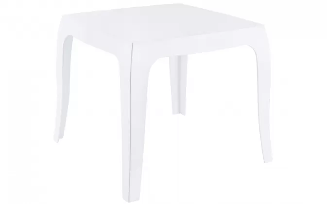 Biały stolik kawowy z poliwęglanu Queen 51x51 cm