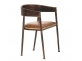 Krzesło bistro stylowe BELVEDERE drewno czarny antyczny i siedzisko ekoskóra