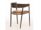 Krzesło drewniane stylowe BELVEDERE drewno czarny antyczny i siedzisko ekoskóra