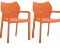 Zestaw 2x Krzesło sztaplowane DIVA pomarańczowe