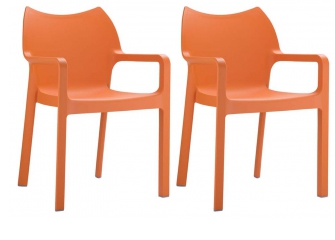 Zestaw  Krzesło sztaplowane DIVA pomarańczowe
