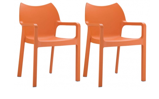 Zestaw  Krzesło sztaplowane DIVA pomarańczowe