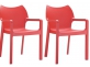 Zestaw 2x Krzesło sztaplowane DIVA czerwone
