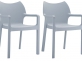 Zestaw 2x Krzesło sztaplowane DIVA jasnoszare