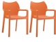 Zestaw 2x Krzesło sztaplowane DIVA pomarańczowe