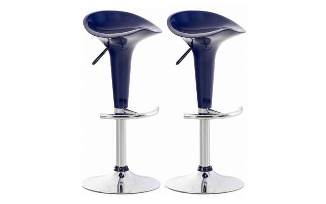 2x niebieski hoker barowy Saddle noga srebrna siedzisko profilowane