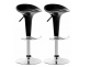 2x czarny hoker barowy Saddle noga srebrna siedzisko profilowane