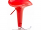  czerwony hoker barowy Saddle noga srebrna siedzisko profilowane