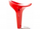  czerwony hoker barowy Saddle noga srebrna siedzisko profilowane