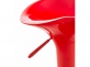 2x czerwony hoker barowy Saddle noga srebrna siedzisko profilowane