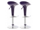 2x fioletowy hoker barowy Saddle noga srebrna siedzisko profilowane