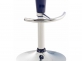 2x niebieski hoker barowy Saddle noga srebrna siedzisko profilowane