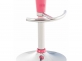2x różowy hoker barowy Saddle noga srebrna siedzisko profilowane