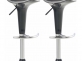 2x szary hoker barowy Saddle noga srebrna siedzisko profilowane