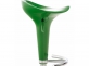  zielony hoker barowy Saddle noga srebrna siedzisko profilowane