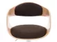 Hoker barowy KINGSTON gięte drewno kolor naturalny - siedzisko materiał brązowy
