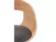 Hoker barowy KINGSTON gięte drewno kolor naturalny - siedzisko materiał szary