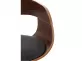 Hoker barowy KINGSTON gięte drewno kolor orzech- siedzisko materiał ciemnoszary