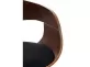 Hoker barowy KINGSTON gięte drewno kolor orzech- siedzisko materiał czarny