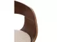 Hoker barowy KINGSTON gięte drewno kolor orzech- siedzisko materiał kremowy
