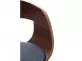 Hoker barowy KINGSTON gięte drewno kolor orzech- siedzisko materiał niebieski