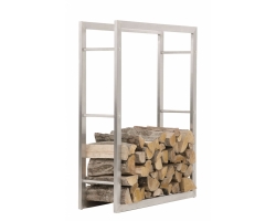 Ramkowy stojak na drewno kominkowe 100x80x25 cm ze stali nierdzewnej