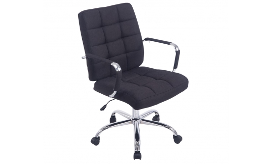 Krzesło biurowe z podłokietnikami Del PRO materiał CZARNY