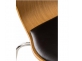Krzesło do poczekalni Diego PVC kolor dąb tapicerka czarna