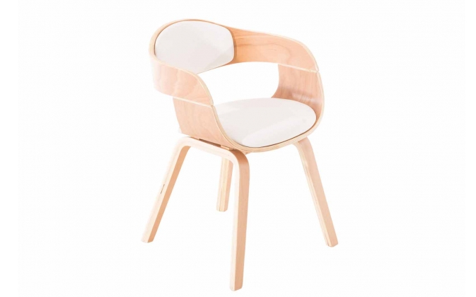 Nowoczesne krzesło KINGSTON drewno natura siedzisko ekoskóra BIAŁA Nowoczesne krzesło KINGSTON drewno siedzisko BIAŁA