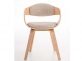 Krzesło z drewna jasnego i siedziskiem z beżowego materiału KINGSTON