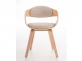 Krzesło z drewna jasnego i siedziskiem z beżowego materiału KINGSTON