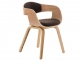 Krzesło z drewna jasnego i siedziskiem z brązowego materiału KINGSTON