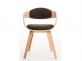 Krzesło z drewna jasnego i siedziskiem z brązowego materiału KINGSTON