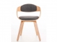 Krzesło z drewna jasnego i siedziskiem z szarego materiału KINGSTON