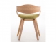 Krzesło z drewna jasnego i siedziskiem z żółtozielonego materiału KINGSTON