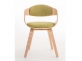 Krzesło z drewna jasnego i siedziskiem z żółtozielonegou KINGSTON