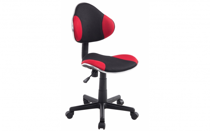 Czerwony hoker do pracy z oparciem na kółkach BAST