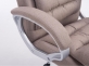 Fotel biurowy o nośności 200 kg na kókach obrotowy materiałowa tapicerka Taupe