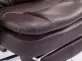 Rozkładany fotel biurowy TROY XL obrotowy podnóżek ekoskóra BRĄZOWA