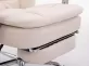 Rozkładany fotel biurowy TROY XL obrotowy podnóżek ekoskóra KREMOWA