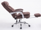 Rozkładany fotel biurowy TROY XL obrotowy podnóżek materiał BRĄZOWY