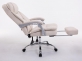 Rozkładany fotel biurowy TROY XL obrotowy podnóżek materiał KREMOWY
