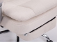 Rozkładany fotel biurowy TROY XL obrotowy podnóżek materiał KREMOWY