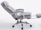 Rozkładany fotel biurowy TROY XL obrotowy podnóżek materiał SZARY