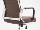 Fotel biurowy obrotowy KOLUMBUS nogi chrom siedzisko materiałowe BRĄZOWE