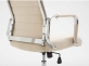 Fotel biurowy obrotowy KOLUMBUS nogi chrom siedzisko materiałowe KREMOWE
